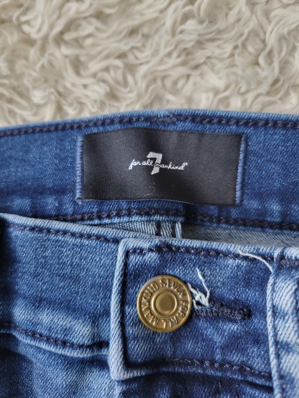 7 For All Mankind Dojo Women’s Flare Jeans Pond Blue 7FAM Size 23 - Picture 10 of 10
